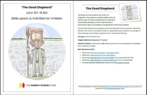Jesus Is The Good Shepherd John 10 1 18 Psalm 23 Printable Bible Le Sunday School Store
