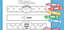 Jesus Printable Paper Bracelets Craft For Kids Sunday School Bible Lesson Activity Christian Faith based Wristband Coloring Craft For Church Etsy