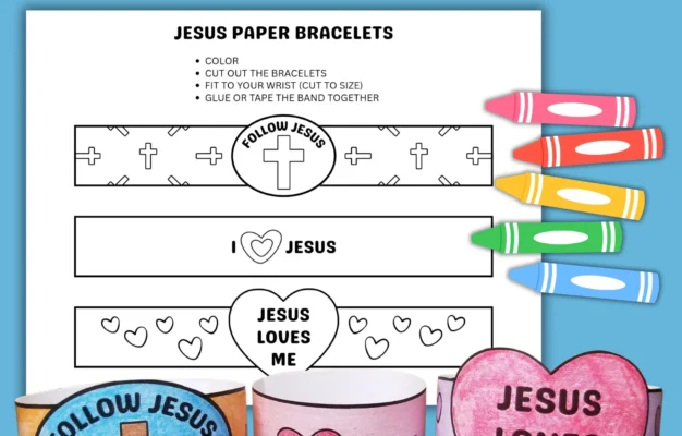 Jesus Printable Paper Bracelets Craft For Kids Sunday School Bible Lesson Activity Christian Faith based Wristband Coloring Craft For Church Etsy