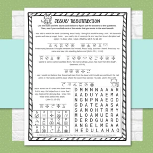 Jesus Resurrection Activity Pages Easter Story Worksheets For Kids Kids Bible Teacher