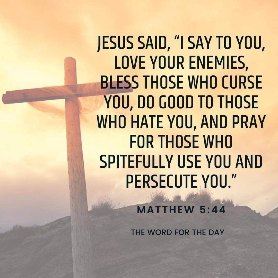Jesus Said I Say To You Love Your Enemies Bless Those Who Curse You Do Good To Those Who Hate You And Pray For Those Who thewordfortheday On Tumblr