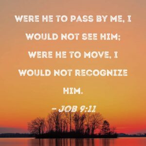 Job 9 11 Were He To Pass By Me I Would Not See Him Were He To Move I Would Not Recognize Him