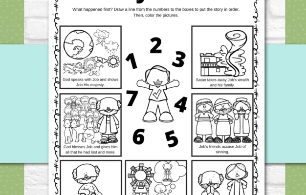 Job Bible Story Activity Pages In 3 Levels For Kindergarten Through 6t Kids Bible Teacher