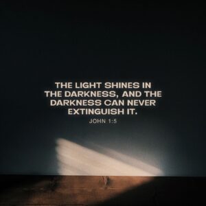 John 1 5 Everything Was Created Through Him Nothing not One Thing Came Into Being Without Him What Came Into Existence Was Life And The Life Was Light To Live By The Life Light Blazed