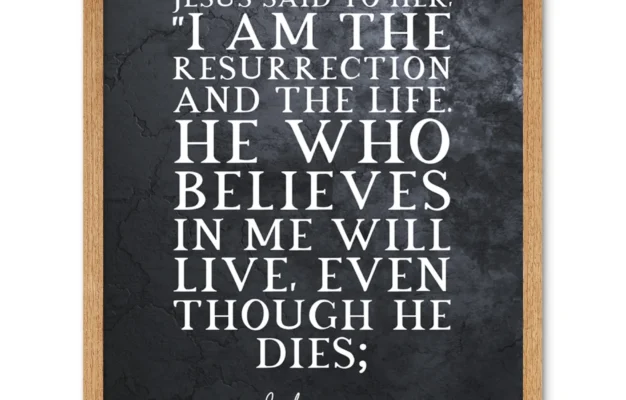 John 11 25 Jesus I Am The Resurrection And The Life Christian Bible Verse Quote Scripture Typography Art Print Framed Poster Wall Decor 12x16 Inch Walmart