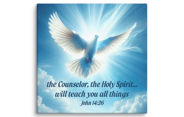 John 14 26 Verse Holy Spirit Dove Canvas Print Wall Art