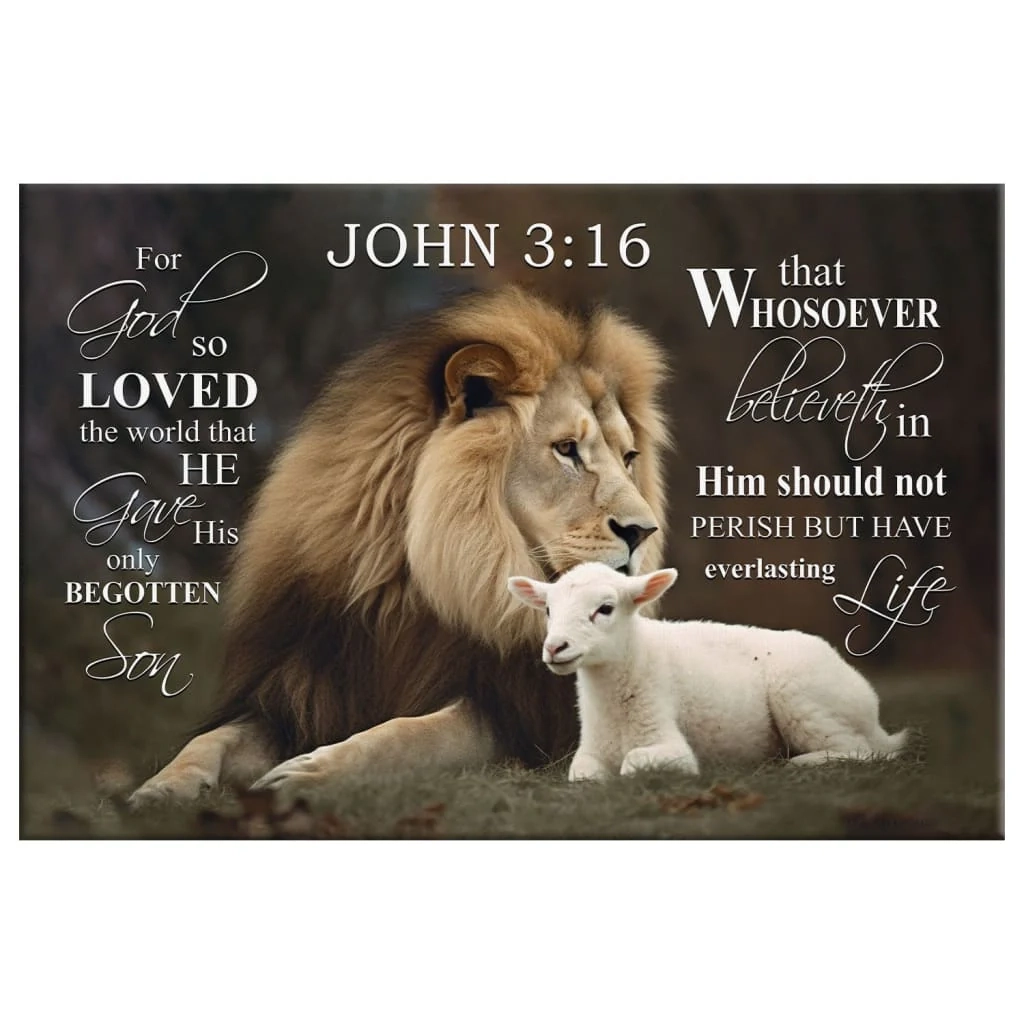 John 3 16 Sign Wall Art For God So Loved The World Bible Verse Wall Art Canvas Christ Follower Life