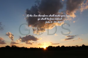 John 8 36 KJV Scripture Photo Sunset Jesus Is The Son Landscape Photography Clouds Sky Scene Etsy