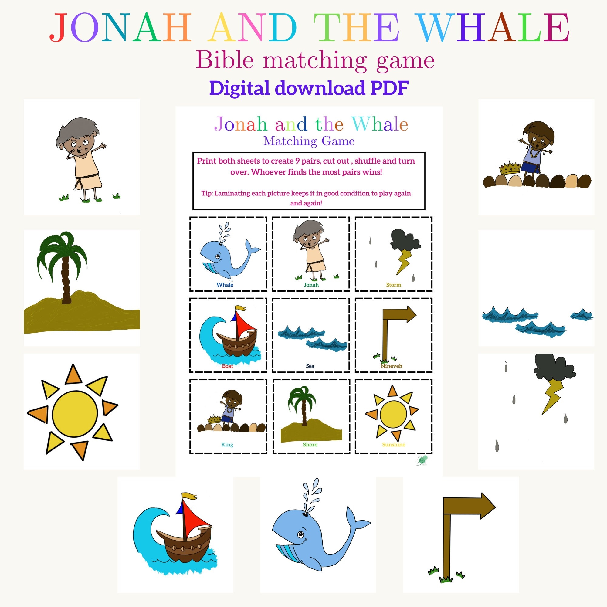 Printable Bible Matching Game