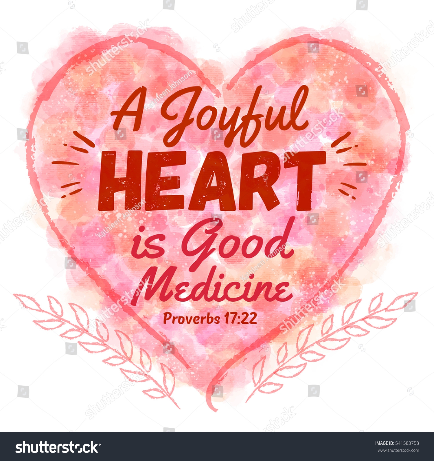 Joyful Heart Good Medicine Bible Verse Stock Illustration 541583758 Shutterstock