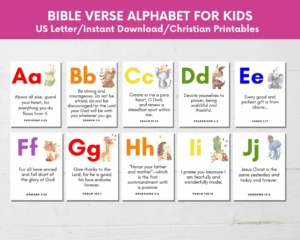 Kids ABC Bible Verse Cards Printable Scripture Toddler Learning PDF Etsy Israel