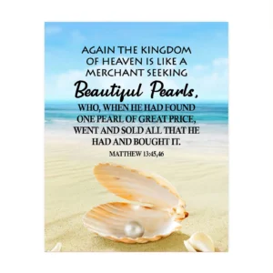 Kingdom Of Heaven Like Seeking Beautiful Pearls Bible Verse Wall Art 8 AmLuxGifts