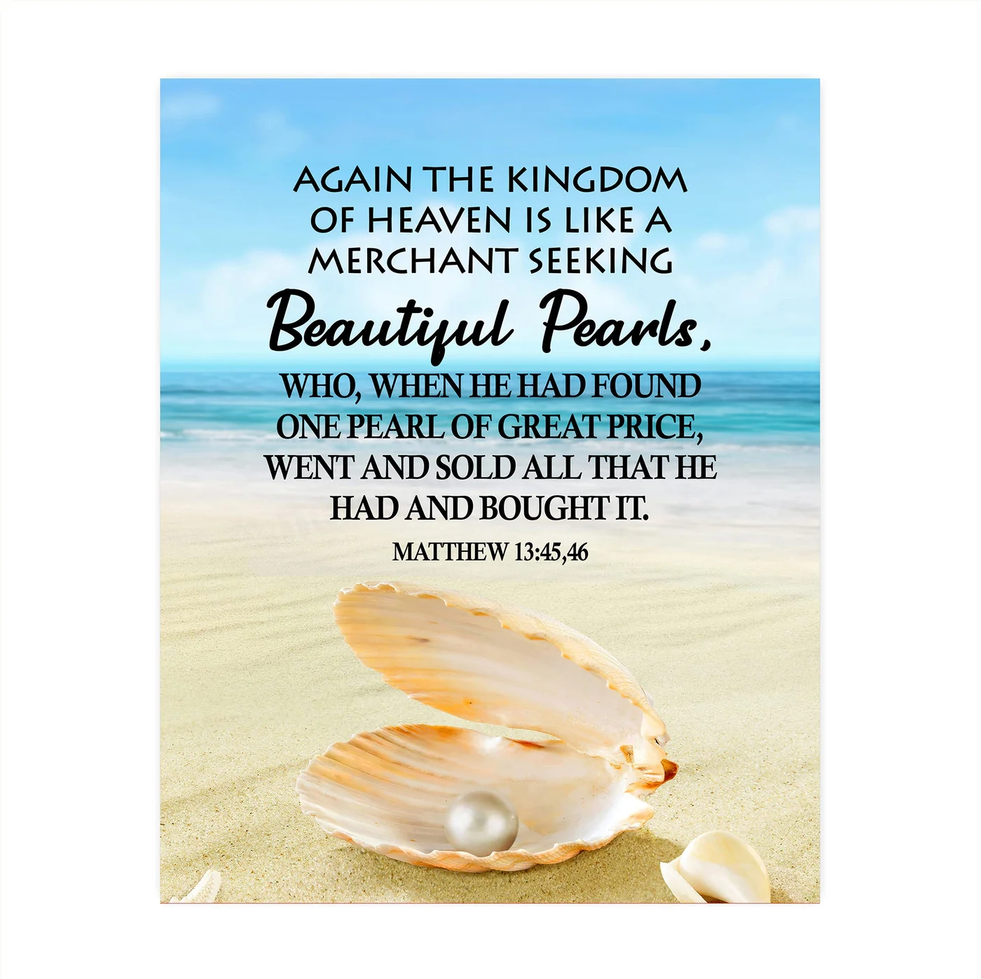 Kingdom Of Heaven Like Seeking Beautiful Pearls Bible Verse Wall Art 8 AmLuxGifts