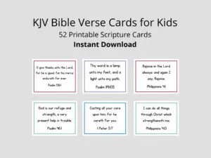KJV Bible Verse Cards For Kids 52 Printable Scripture Cards digital Download Etsy