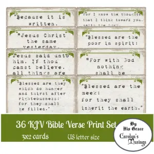KJV Bible Verse Cards Printable Scripture Prayer Journal digital Download Etsy