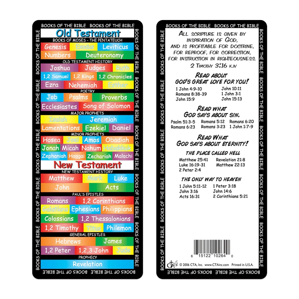 KJV Bookmark With Books Of The Bible