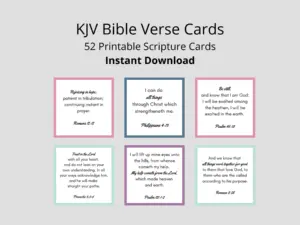 KJV Scripture Cards 52 Printable Bible Verse Cards digital Download Etsy