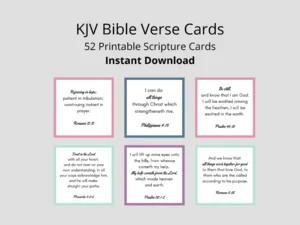 KJV Scripture Cards 52 Printable Bible Verse Cards digital Download Etsy