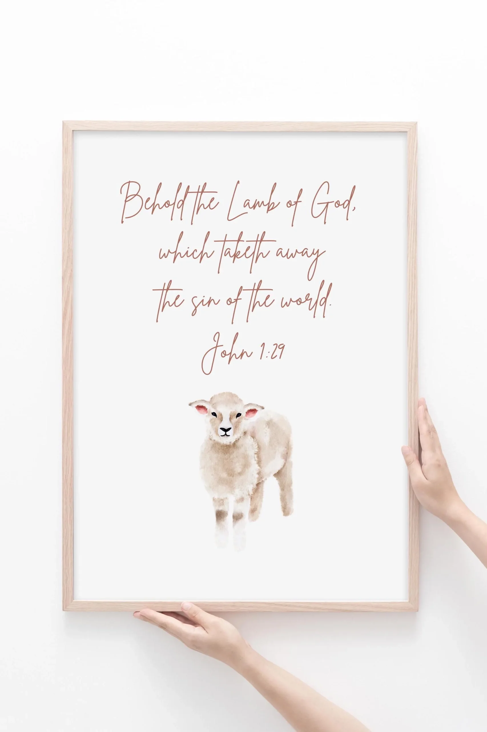Lamb Of God Easter Print John 1 29 KJV Behold The Lamb Of God Easter Lamb Print Christian Easter Decor Scripture Jesus Easter Lamb Of God Etsy
