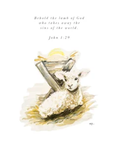 Lamb Of God With Scripture Art Print