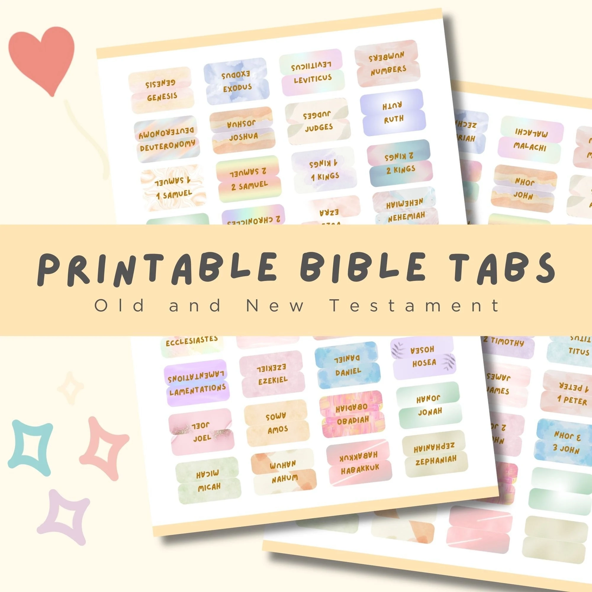 Bible Index Tabs Printable
