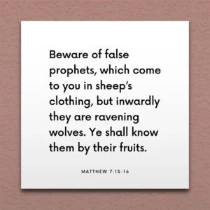 LDS Scripture Quote Matt 7 15 16 Beware Of False Prophets ScriptureFix