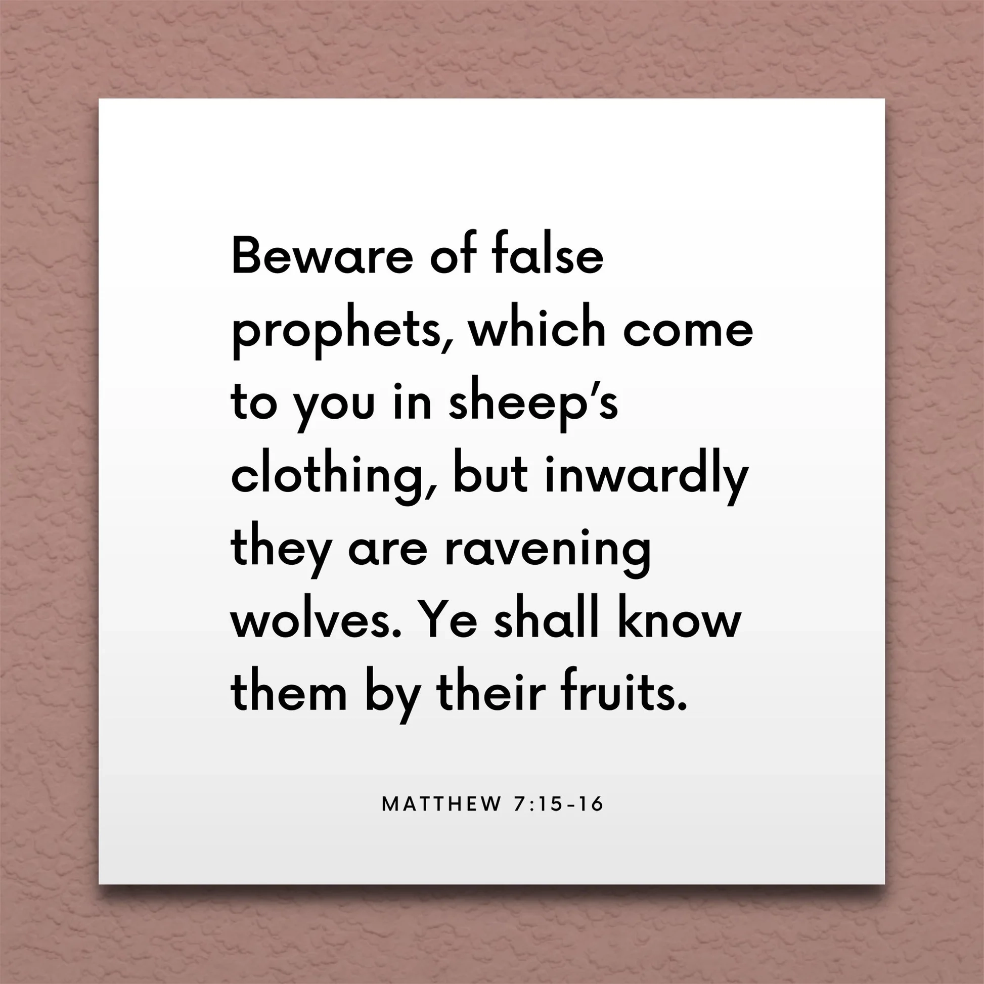 LDS Scripture Quote Matt 7 15 16 Beware Of False Prophets ScriptureFix