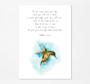Look At The Birds Of The Air Bible Verse Print Matthew 6 25 26 Hummin Crafty Cow Design Kate Shephard Art
