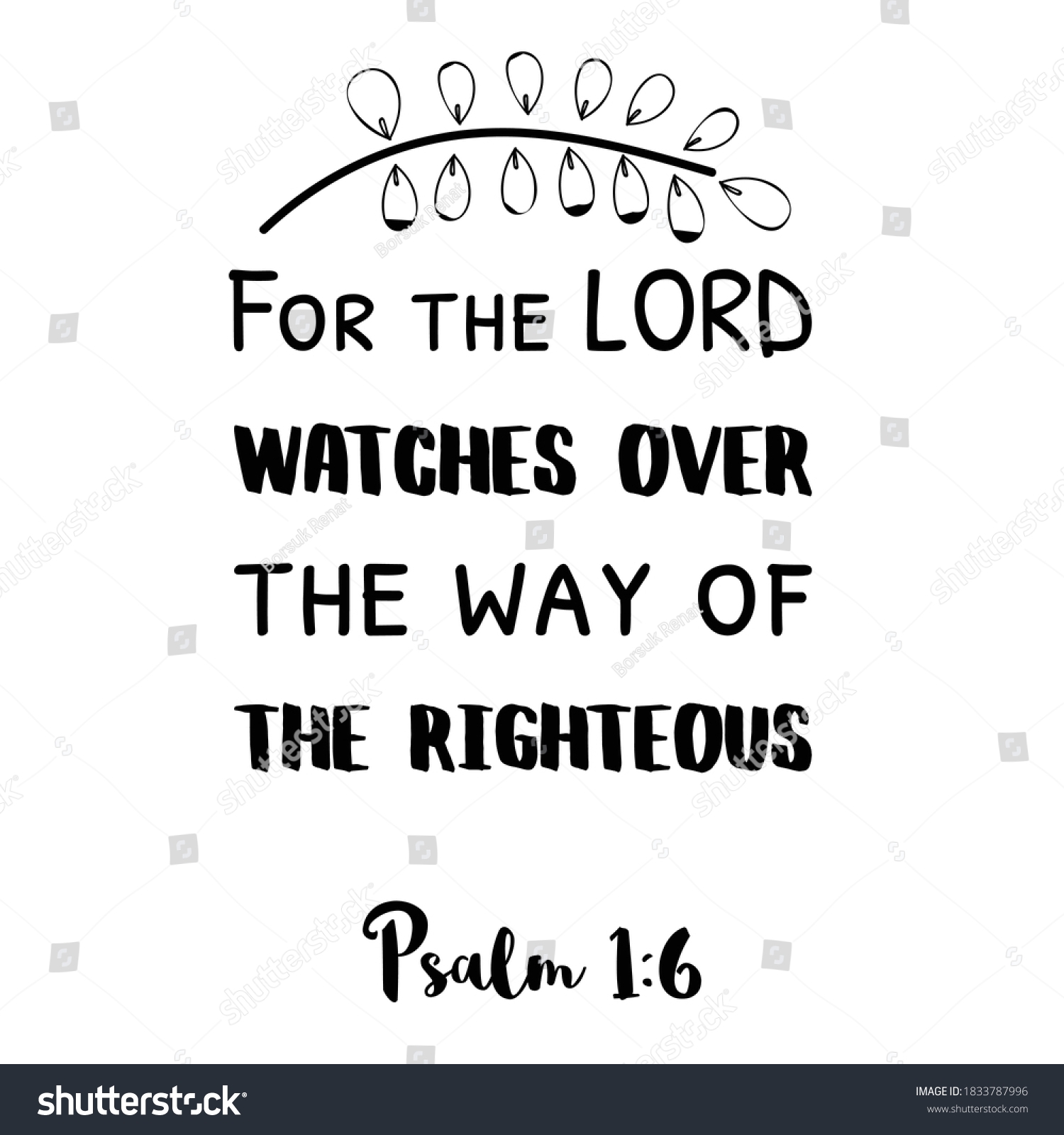 Lord Watches Over Way Righteous Bible Stock Vector Royalty Free 1833787996 Shutterstock
