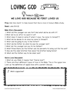 Love Bible Study For Kids Loving God Others Printable Wildly Anchored Faith Family Homeschool