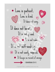 Love Is Patient I Corinthians 13 Digital Art Wall Art Love Bible Verses Love Is Kind Bible Scripture Download Etsy