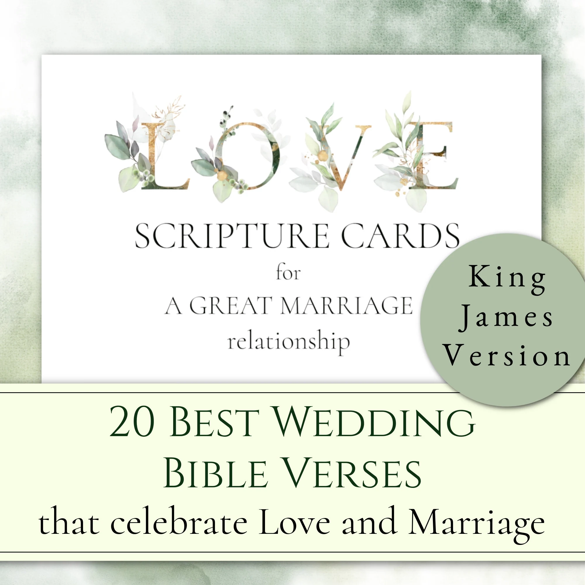 LOVE Scripture Cards KJV Printable Wedding Bible Verses Marriage Bible Verses Wedding Scriptures Wedding Table Decor Wedding Gift Etsy