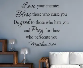 Love Your Enemies Matthew 5 44 Wall Decal Bible Quotes Christian Wall Art Stickers VWAQ 192 Etsy