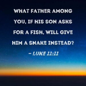 Luke 11 11 What Father Among You If His Son Asks For A Fish Will Give Him A Snake Instead