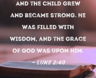 Luke 2 40 And The Child Grew And Became Strong He Was Filled With Wisdom And The Grace Of God Was Upon Him