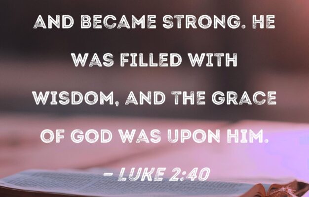 Luke 2 40 And The Child Grew And Became Strong He Was Filled With Wisdom And The Grace Of God Was Upon Him