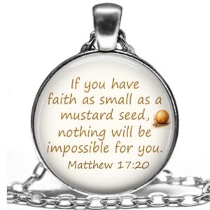Matthew 17 20 Mustard Seed Necklace Bible Verse Scripture Artisan Religious Gift EBay