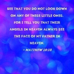 Matthew 18 10 See That You Do Not Look Down On Any Of These Little Ones For I Tell You That Their Angels In Heaven Always See The Face Of My Father In