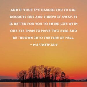 Matthew 18 9 And If Your Eye Causes You To Sin Gouge It Out And Throw It Away It Is Better For You To Enter Life With One Eye Than To Have Two