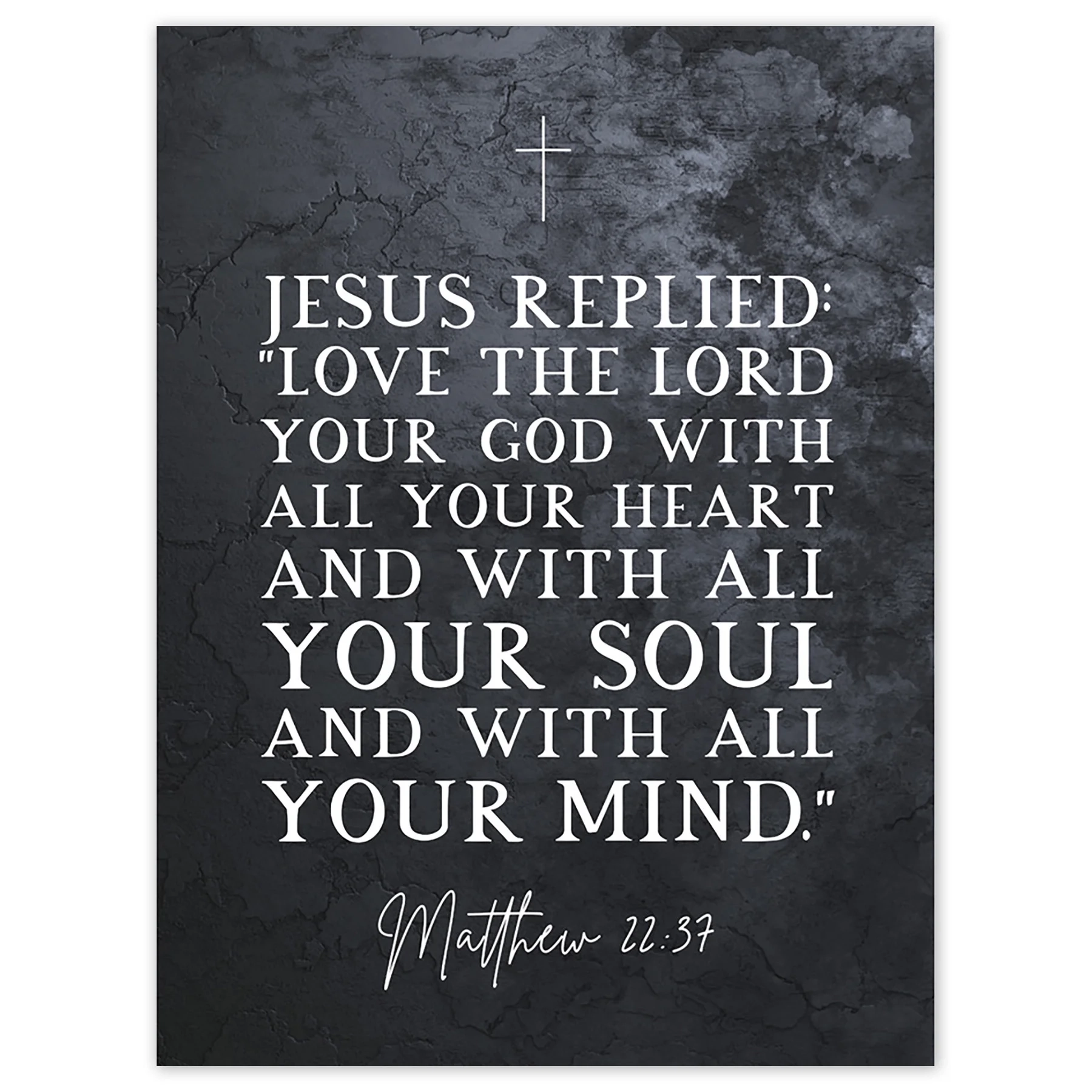 Matthew 22 37 Jesus Love The Lord Your God With All Your Heart Christian Bible Verse Quote Scripture Typography Unframed Wall Art Print Poster Home Decor Premium Walmart