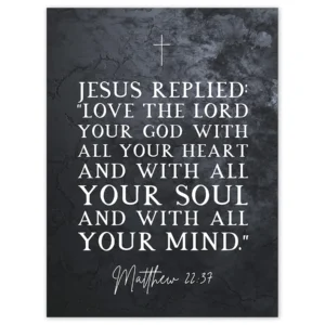 Matthew 22 37 Jesus Love The Lord Your God With All Your Heart Christian Bible Verse Quote Scripture Typography Unframed Wall Art Print Poster Home Decor Premium Walmart