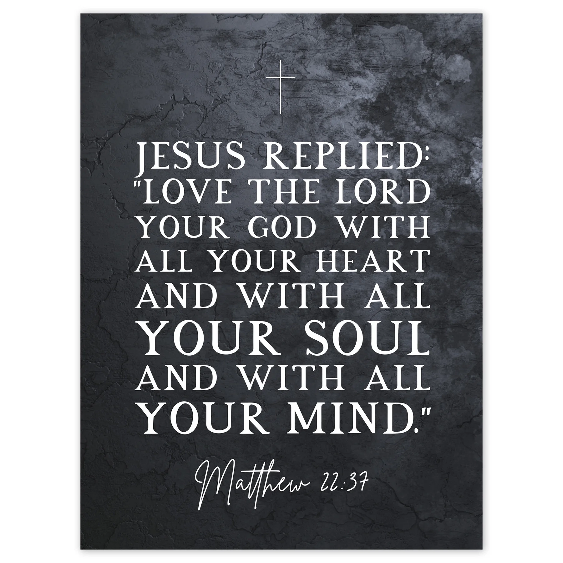 Matthew 22 37 Jesus Love The Lord Your God With All Your Heart Christian Bible Verse Quote Scripture Typography Unframed Wall Art Print Poster Home Decor Premium Walmart