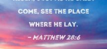 Matthew 28 6 He Is Not Here He Has Risen Just As He Said Come See The Place Where He Lay