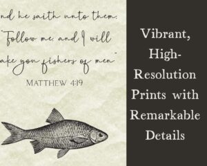 Matthew 4 19 Fishers Of Men Bible Verse Vintage Christian Decor Fisherman Scripture Art Coastal Scripture Decor digital Download Etsy