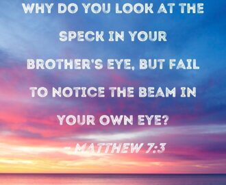 Matthew 7 3 Why Do You Look At The Speck In Your Brother s Eye But Fail To Notice The Beam In Your Own Eye