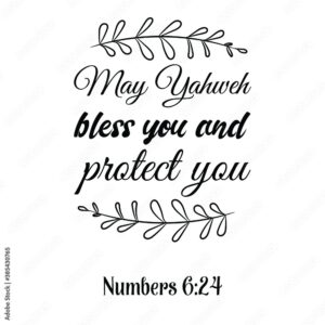 May Yahweh Bless You And Protect You Bible Verse Quote Stock Vector Adobe Stock