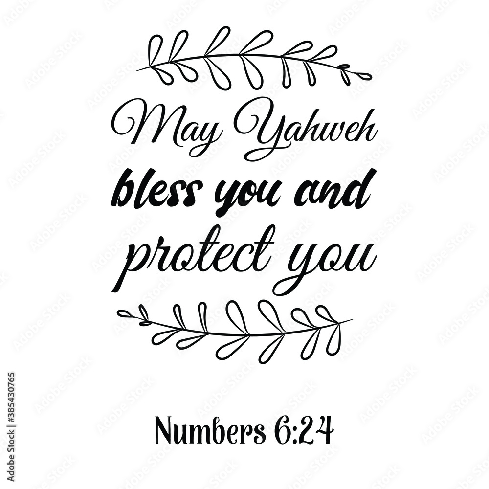 May Yahweh Bless You And Protect You Bible Verse Quote Stock Vector Adobe Stock