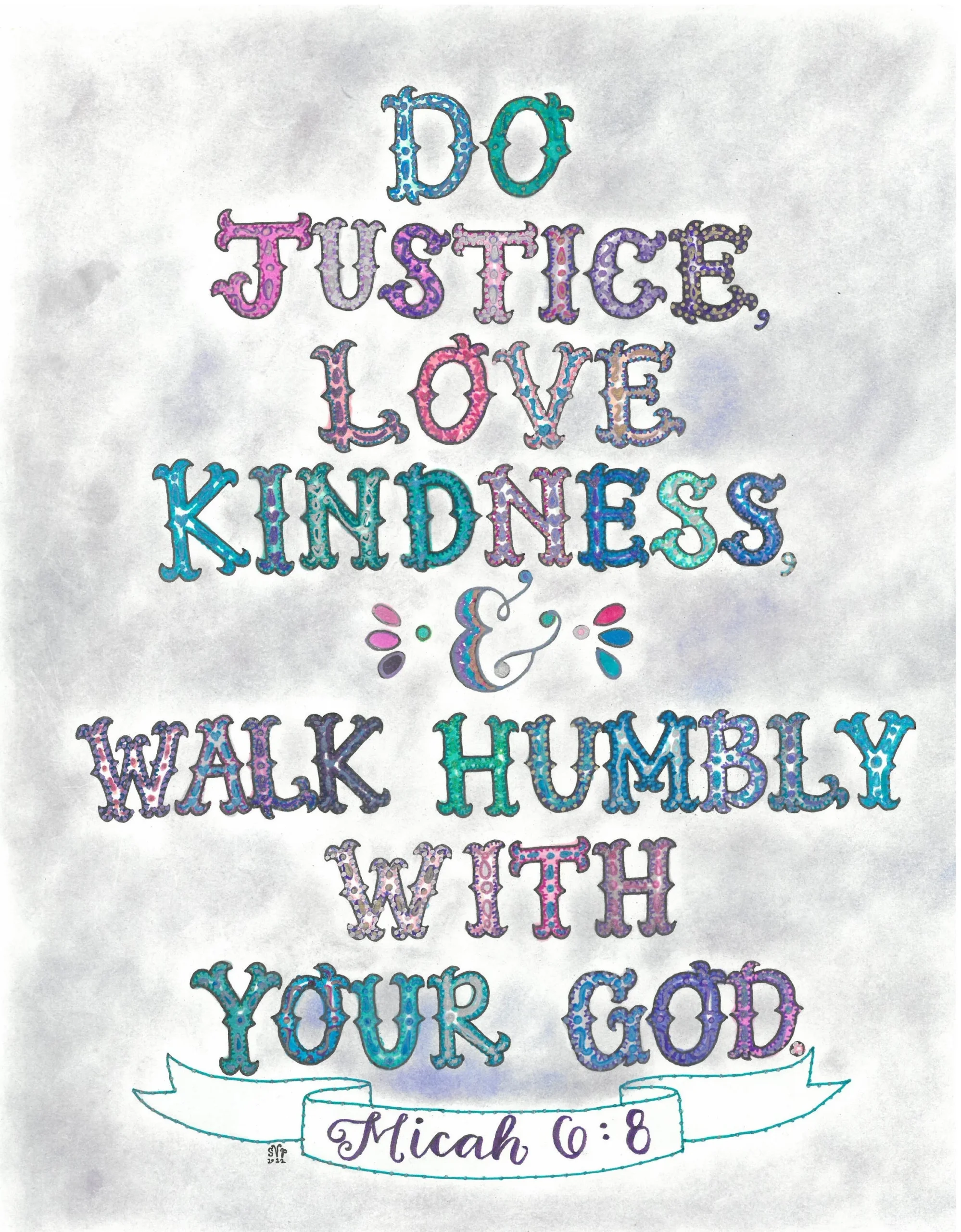Micah 6 8 Do Justice Love Kindness Bible Verse Printable Hand Drawn Instant Download Etsy Israel