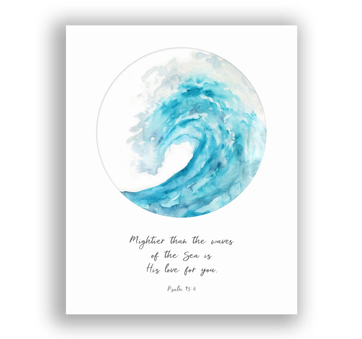 Mightier Than The Waves Of The Sea Psalm 93 4 Bible Verse Wall Art Pri Crafty Cow Design Kate Shephard Art