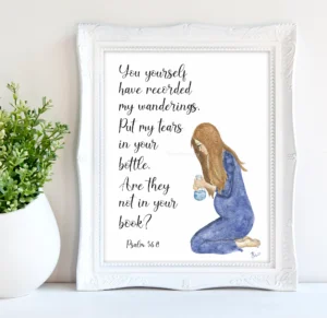 Miscarriage Watercolor Print Scripture Grief Art Miscarriage Gift Baby Loss Art Tears In Bottle Bible Verse Miscarriage Keepsake Etsy
